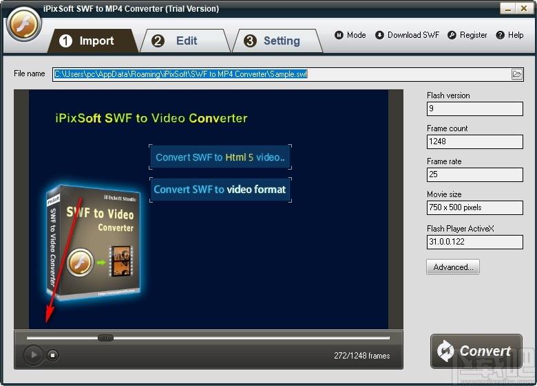 iPixSoft SWF to MP4 Converter下载,SWF转MP4软件,视频转换